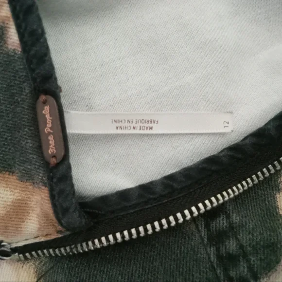 Free People Modern Black Tie Dye Denim Panel Mini Skirt Sz 12 - Picture 3 of 5